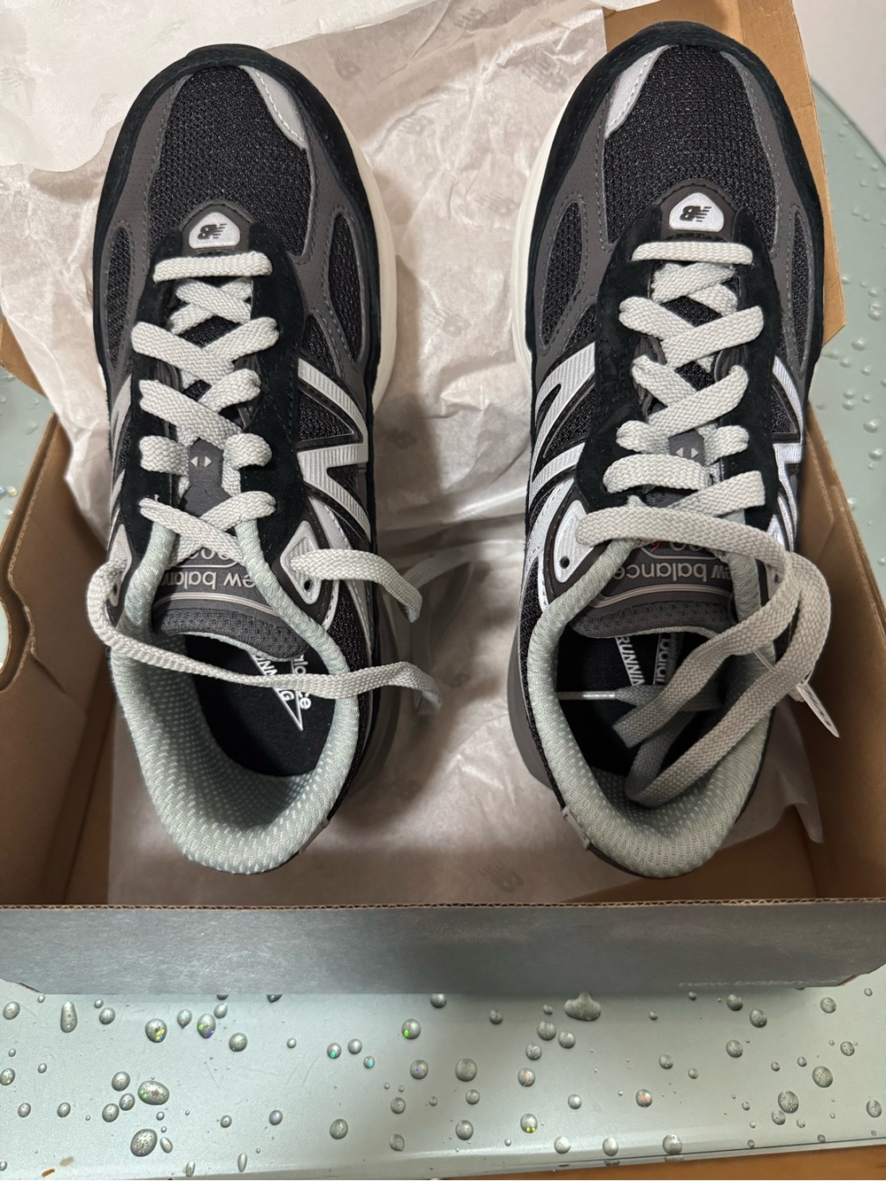 New Balance Kids Black & White Lace-Up Athletic Sneakers